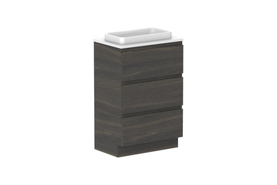 Glacier Lite Ensuite All Drawer Trio Floor Standing Vanity Unit  600