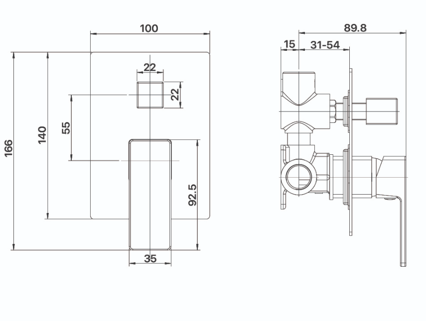 Sage Wall Mixer with Diverter