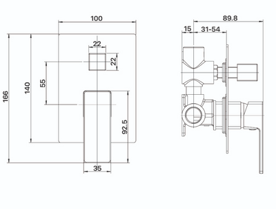 Sage Wall Mixer with Diverter