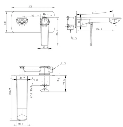 Esperia Wall Mixer with Spout