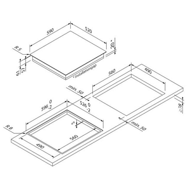 Blaupunkt 4 Zone 2 Ceramic Cooktop 60