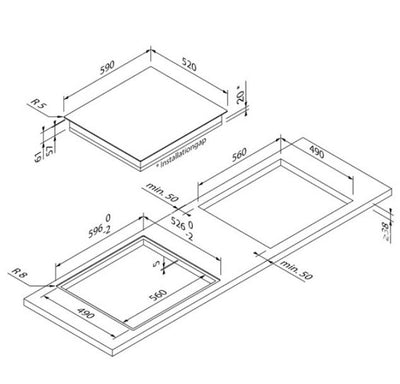 Blaupunkt 4 Zone 2 Ceramic Cooktop 60