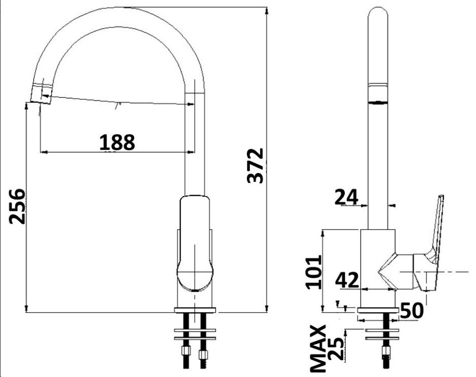 Akemi Gooseneck Kitchen Mixer