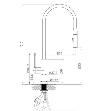 Aziz Pull Out Kitchen Mixer