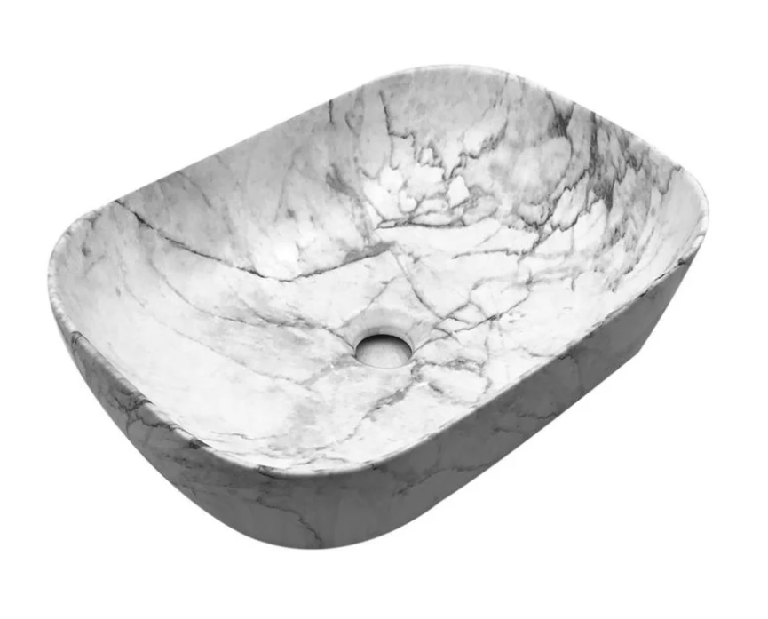 NR Soft Rectangle Marble Art Basin 500