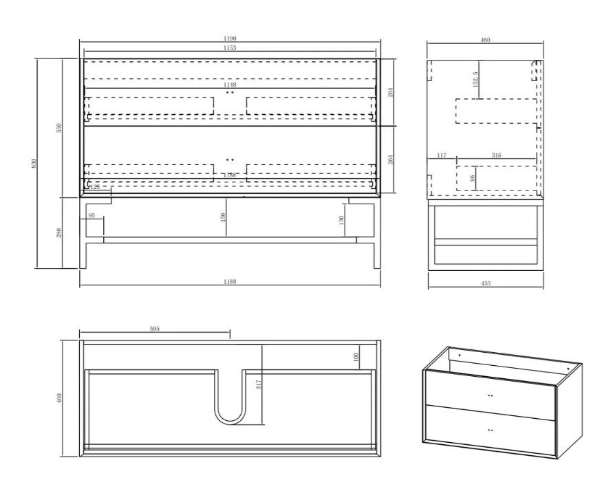 Boston Wall Hung Vanity Unit