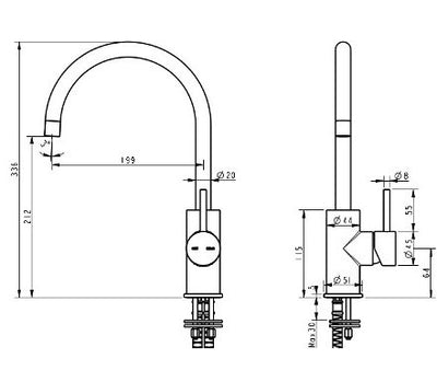 Cioso Gooseneck Kitchen Mixer