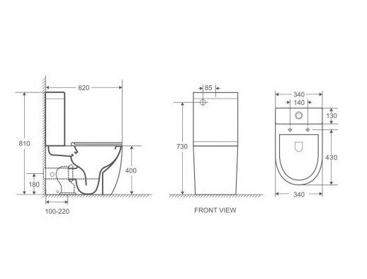 Diana BTW Quiet Flush Toilet Suite