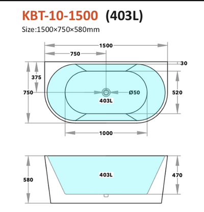 Elivia BTW Free Standing Bathtub