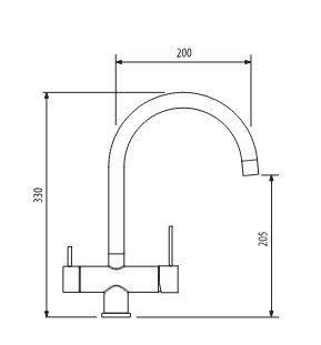 Essentials 3-Way Filter Gooseneck Kitchen Mixer