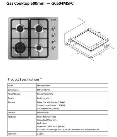 Gas Cooktop Cast Iron Trivet 600