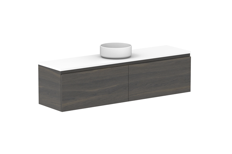 Glacier Ensuite Slim All Drawer Wall Hung Vanity Unit 1500