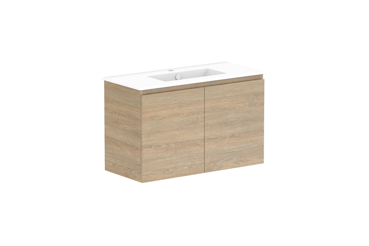 Glacier Ensuite Twin All Door Wall Hung Vanity Unit 900