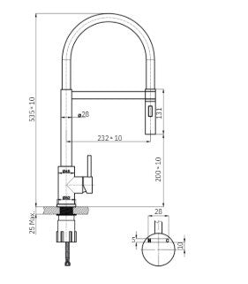 Excellence Flexible Hose Kitchen Mixer