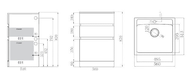 Nugleam Drawer System Laundry Unit