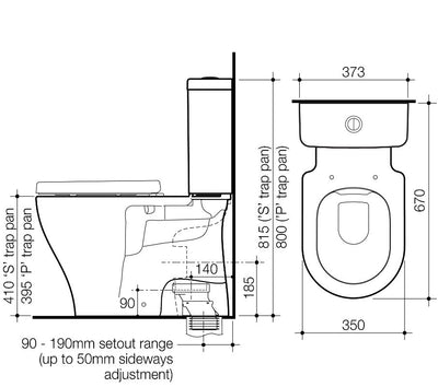 Caroma Luna Cleanflush Toilet Suite