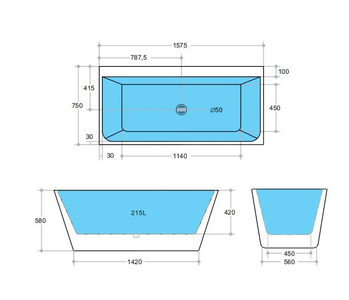 Milano Free Standing Bathtub