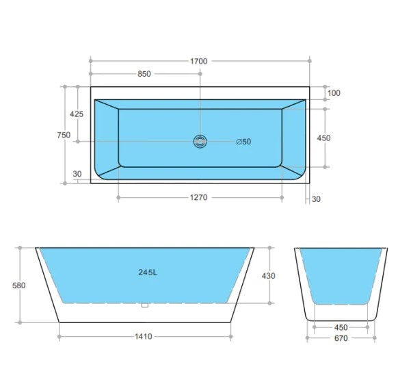 Milano Free Standing Bathtub