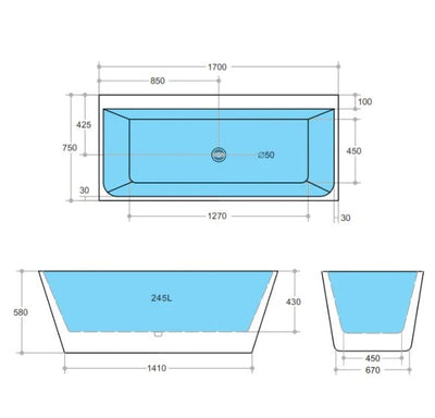 Milano Free Standing Bathtub