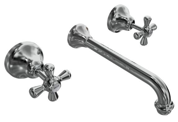 Merino Cross Wall Mixer Basin Set Jumper Valve 6S