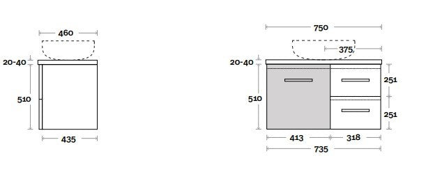 Marq 10 Wall Hung Vanity Unit 750