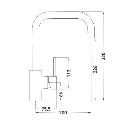 Milan Squared Neck Kitchen Mixer