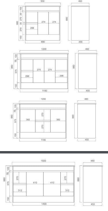 Modica PVC Floor Standing Vanity Unit