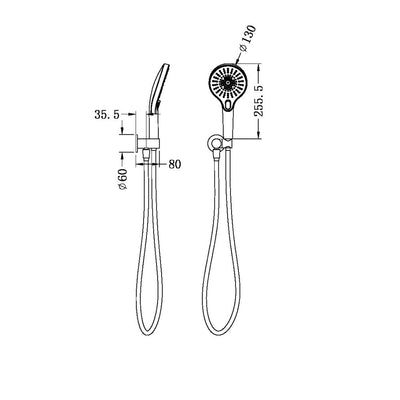 Mecca Hand Shower Rail on Bracket