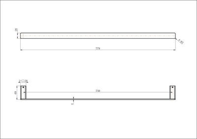 Nova Single Towel Rail 750