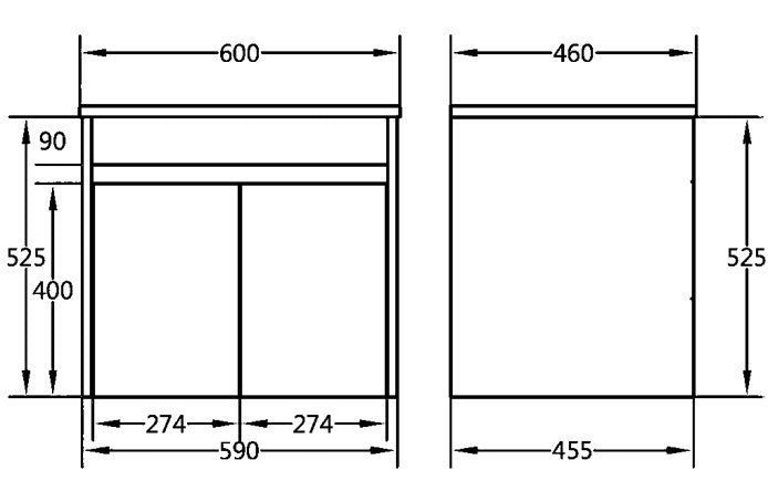 Polar Wall Hung Vanity Unit 600