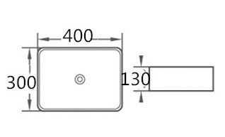 KDK Soft Rectangle Ultra Slim Basin 400