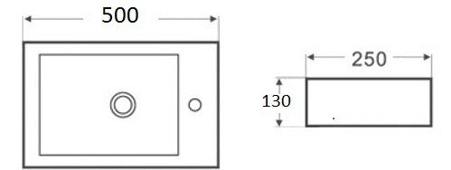 KDK Rectangle Wall Hung Basin 450