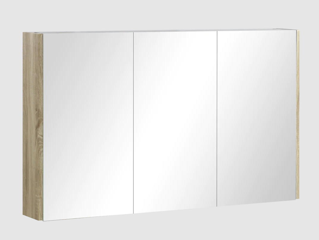 Qubist White Oak Mirror Cabinet