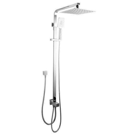 AQP Square Chrome Shower Station Top/Bottom Inlet 10"