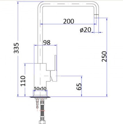 Sara Square Kitchen Mixer