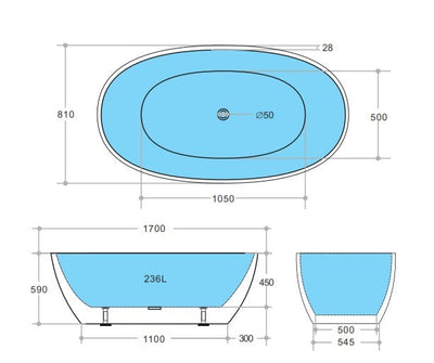 Swoval Free Standing Bathtub