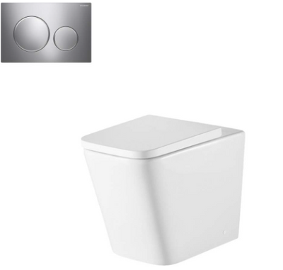 Munich Wall Faced Toilet Suite with Round Push Plate