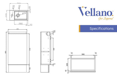 Tirolo Ensuite Floor Standing Vanity Unit 400