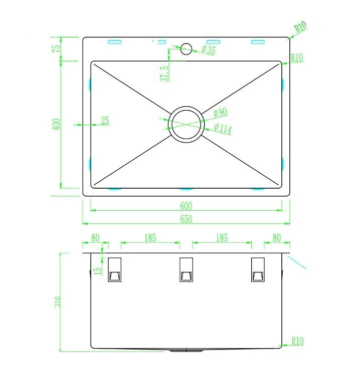 Trabia-Lavello Kitchen Sink with Tap Landing