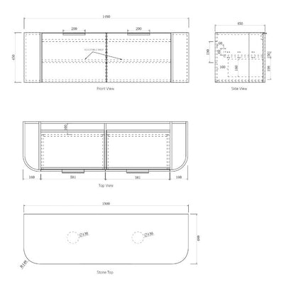 Bondi Wall Hung Vanity Unit 1500