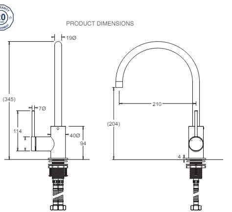 Venezia Gooseneck Kitchen Mixer