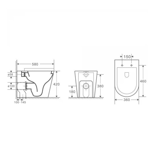 Zara Rimless Wall Faced Toilet Suite