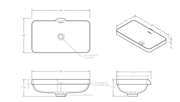 Zeya Above Counter Solid Surface Basin