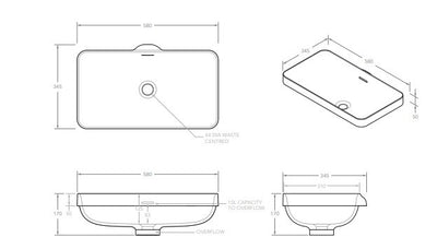 Zeya Above Counter Solid Surface Basin