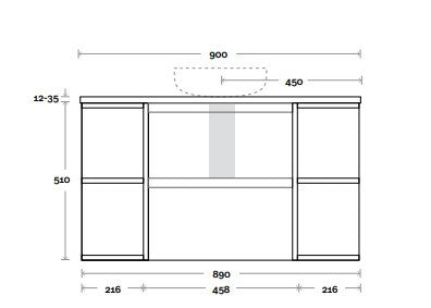 Avion 3 Wall Hung Vanity Unit 900