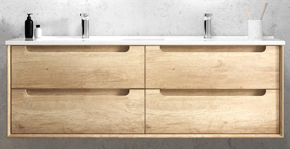 Byron Natural Oak Wall Hung Vanity Unit