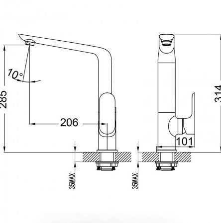 Banda High Rise Kitchen Mixer