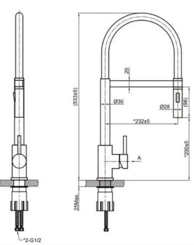 Belizzi Pull Out Kitchen Mixer