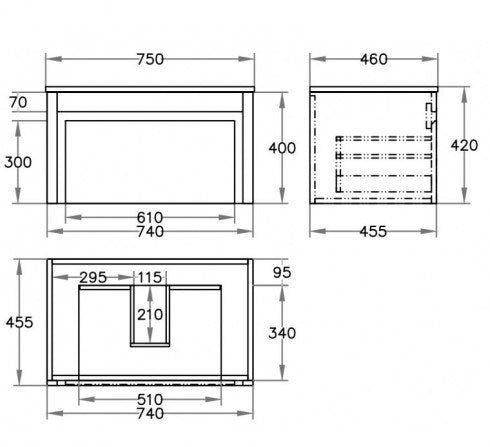 Blackline Wall Hung Vanity Unit