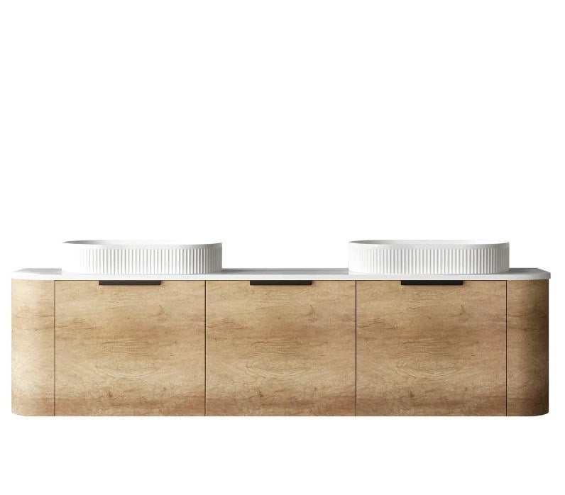 Bondi Natural Oak Wall Hung Vanity Unit 1800